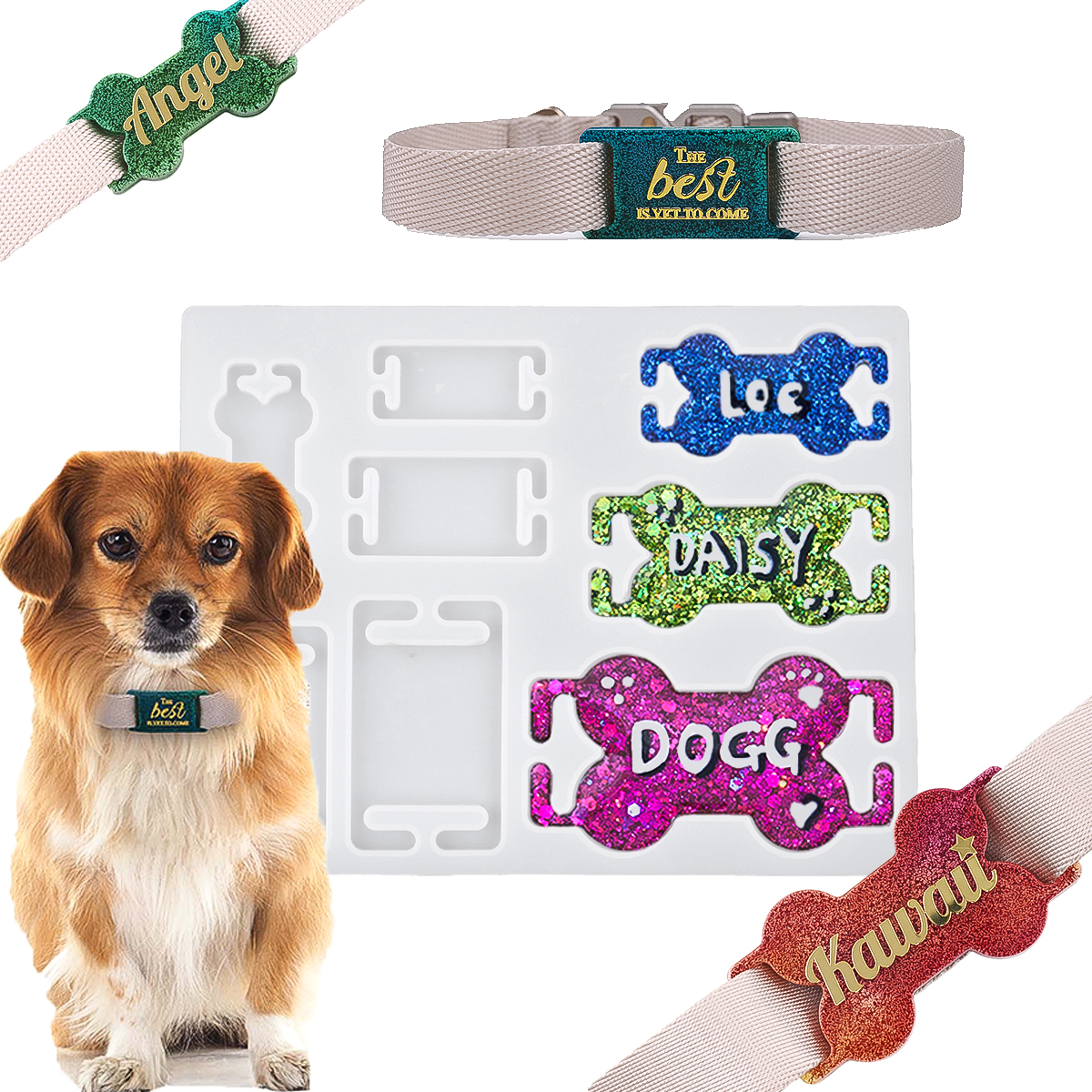 Resin Art Name - DIY Cat Dog ID Tag Silicone