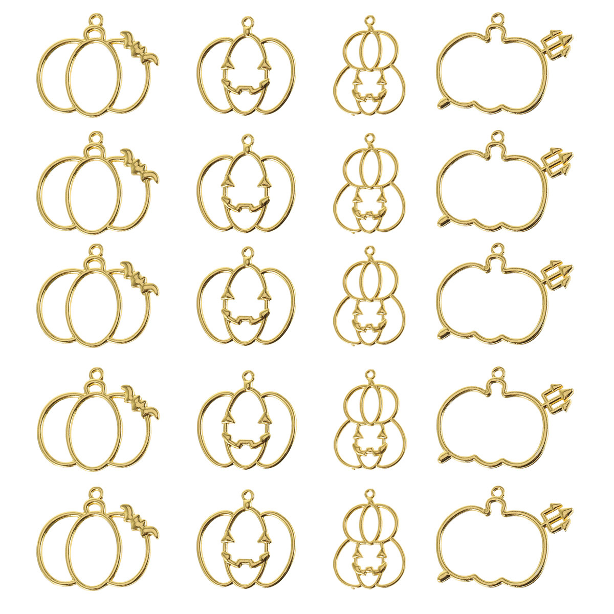 Resin Art Earrings - 20Pcs DIY Pumpkin Resin Pendant Mold