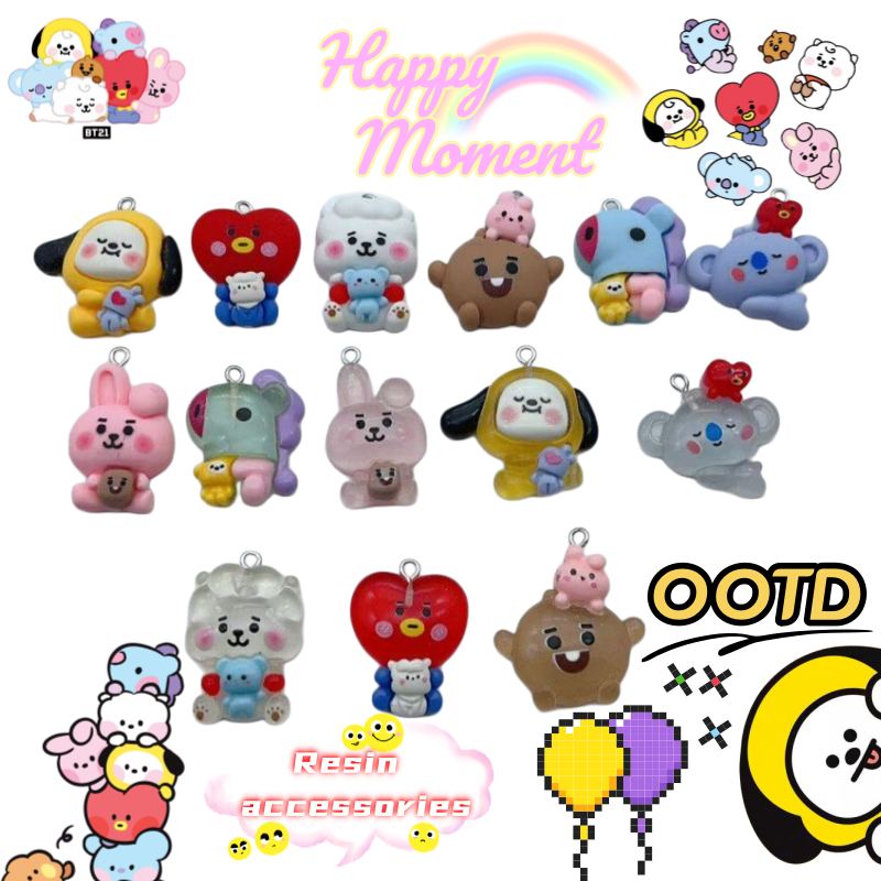 Resin Art Jewelry Kit - BT21 mang chimmy shooky koya anime
