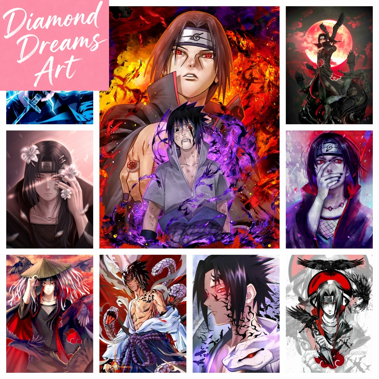 Resin Art Home Decor - Frameless,Uchiha Itachi 5D DIY Diamond Painting