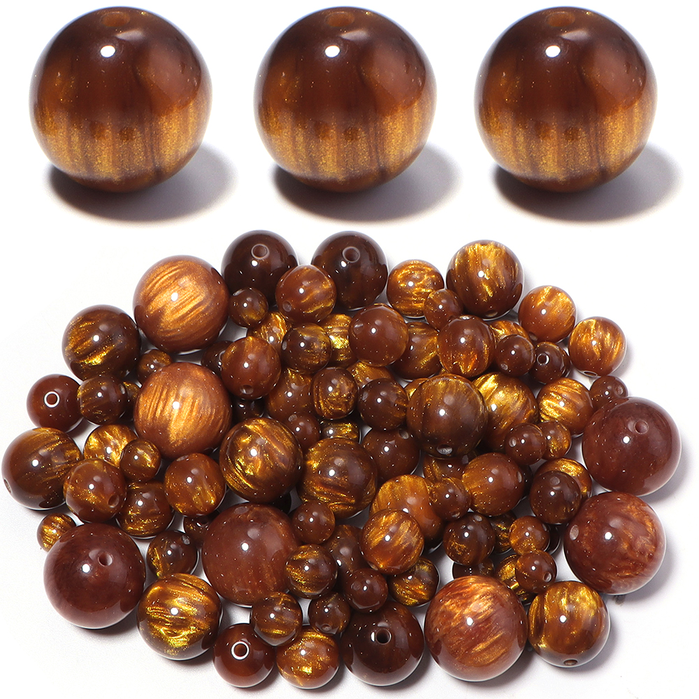 Resin Art Jewelry Kit - 5-30pcs/lot 8-20mm Gilding Resin Beads Gold