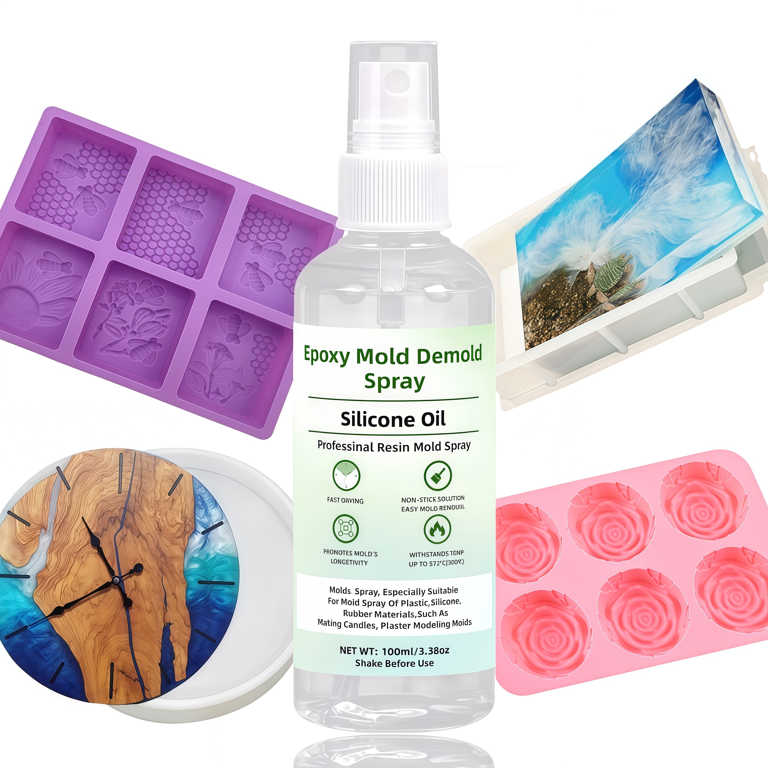 Release Spray Silicone - Epoxy mold demoulding spray, easy to