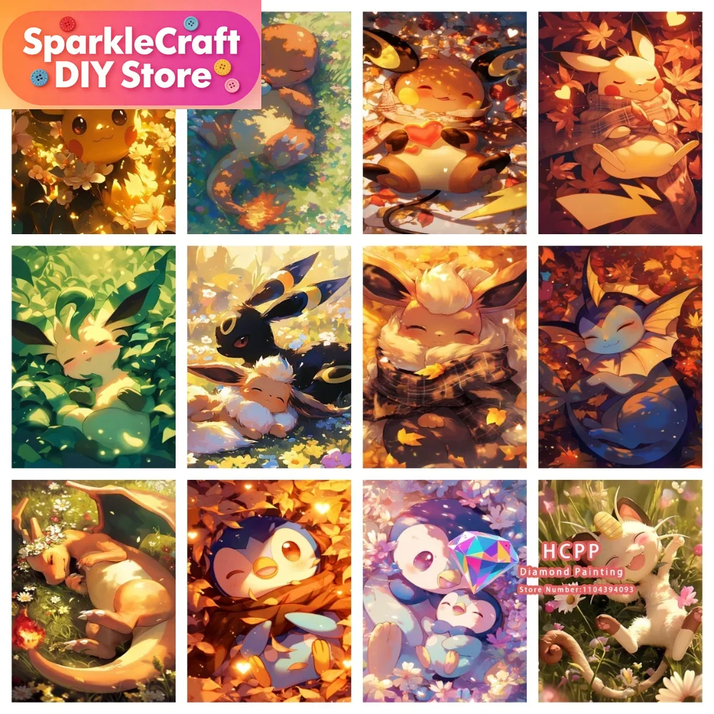Resin Art Home Decor - 1pc frameless Cartoon Pokemon Pikachu Charizard