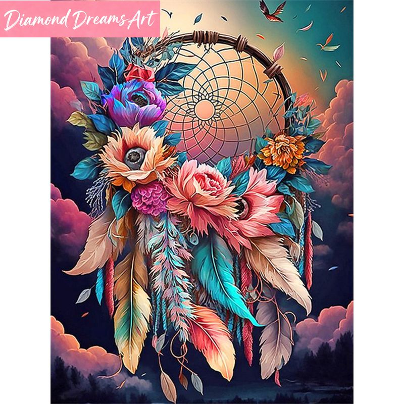 Resin Art Gift - Frameless, Diamond Painting Dream Catcher Butterfly