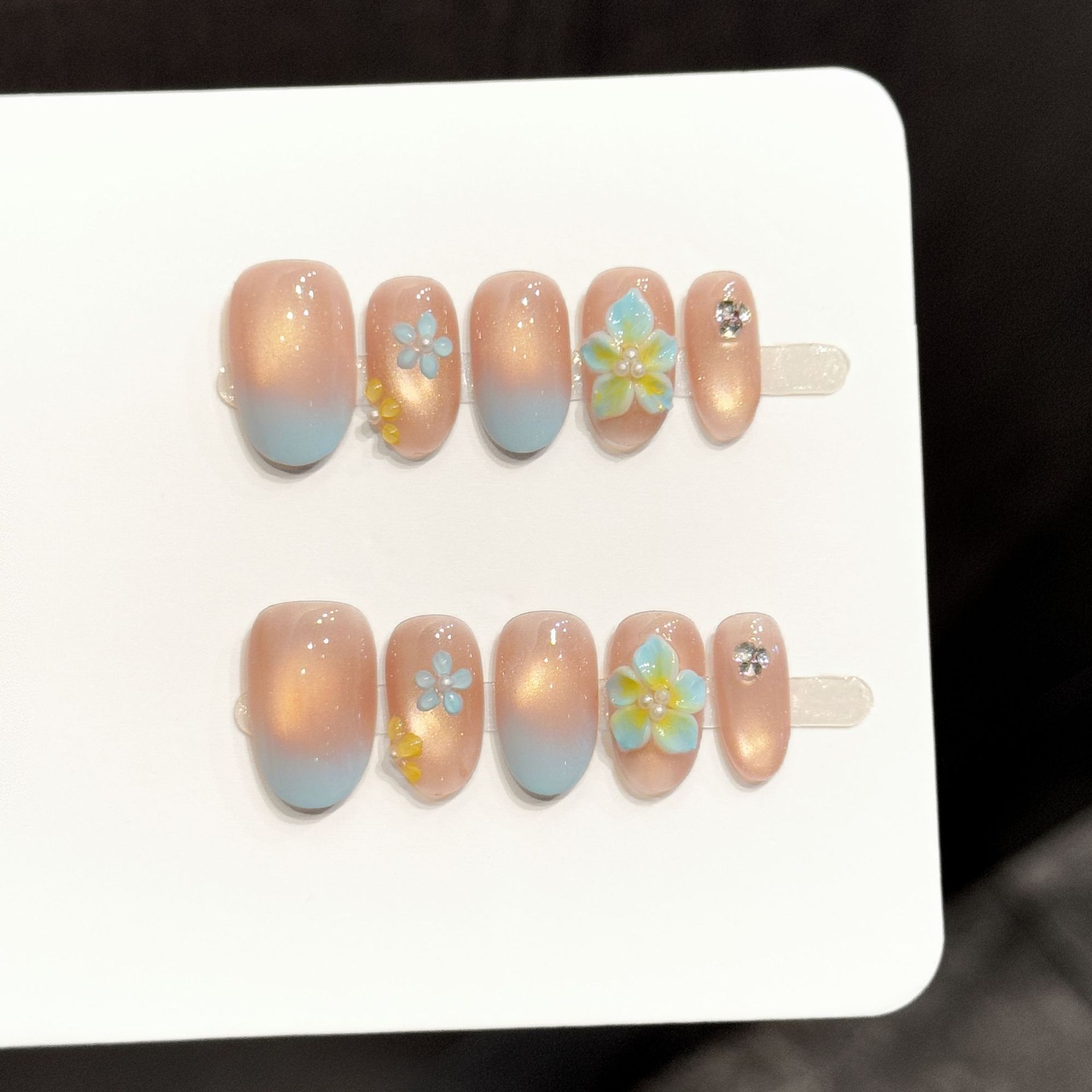 Resin Art Flowers - 10pcs Pure Hand Pressed Short Oval