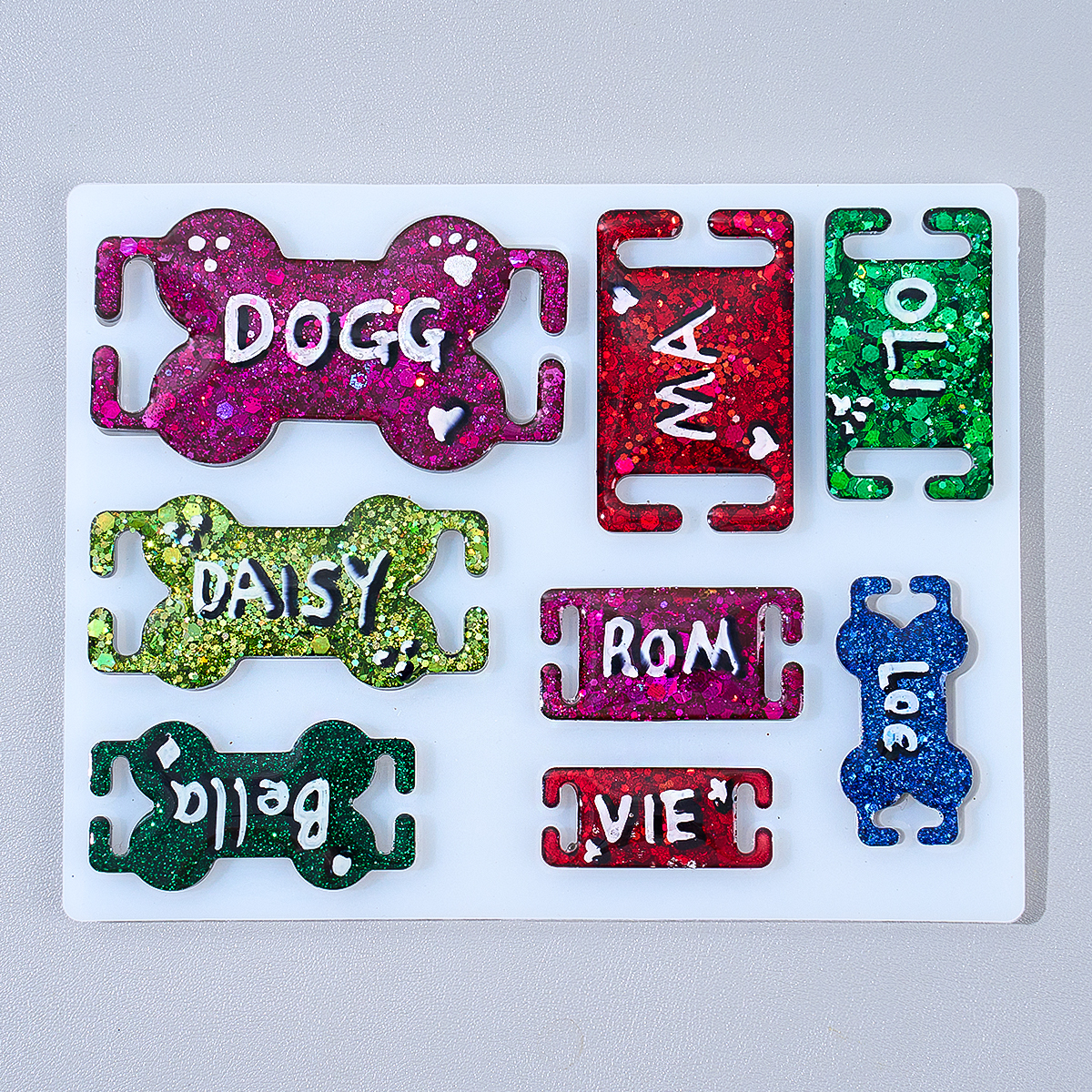 DIY Cat Dog ID Tag Silicone Mo - Resin Art Name incelemesi ve fiyatı
