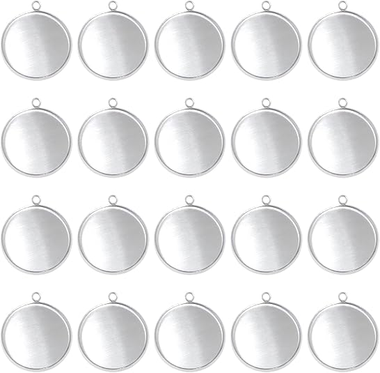 20 Pieces Stainless Steel Roun - Resin Art Earrings incelemesi ve fiyatı
