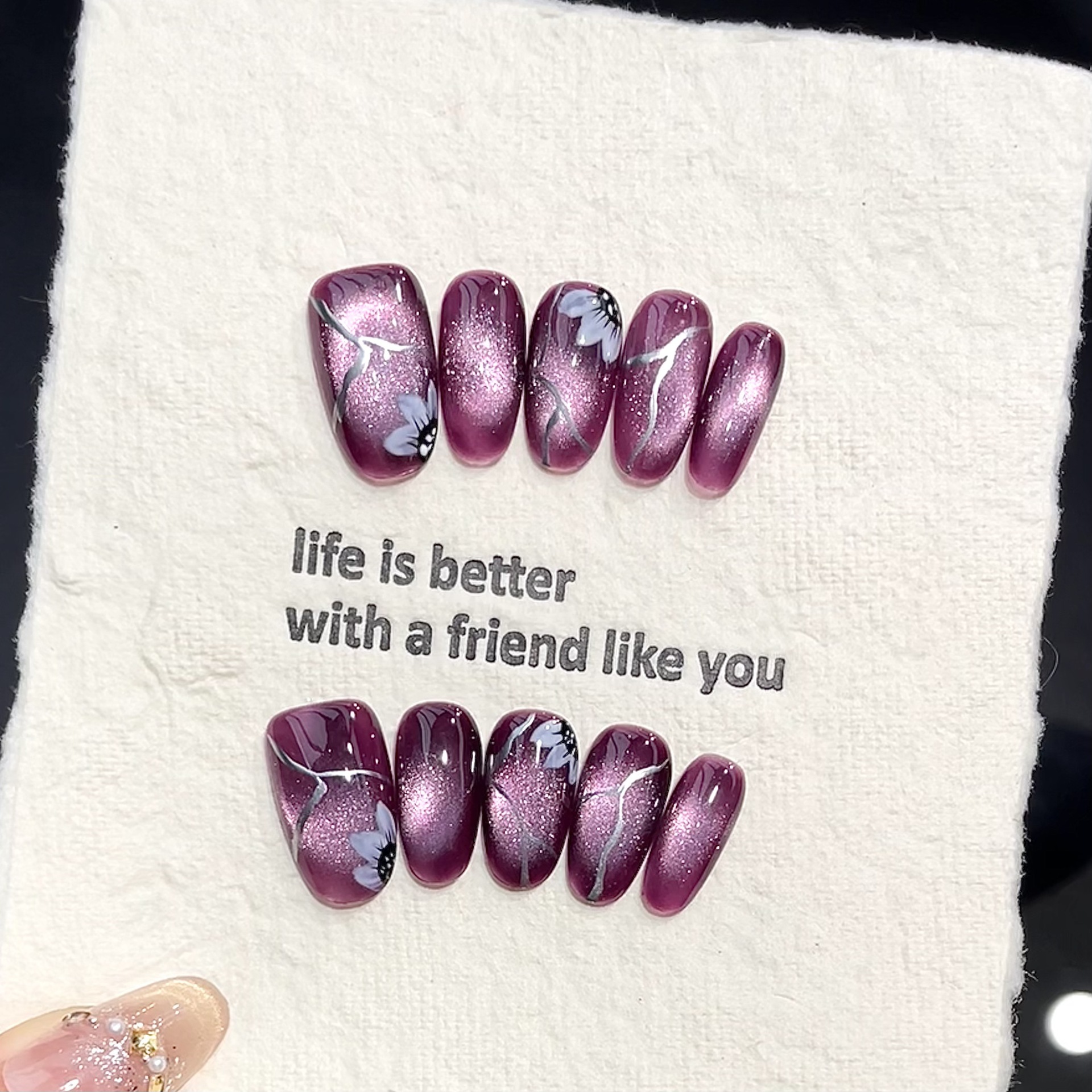 10pcs Handmade Pressed Oval Na - Resin Art Flowers incelemesi ve fiyatı