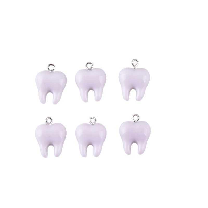 10pcs Cute White Teeth Resin P - Resin Art Earrings incelemesi ve fiyatı