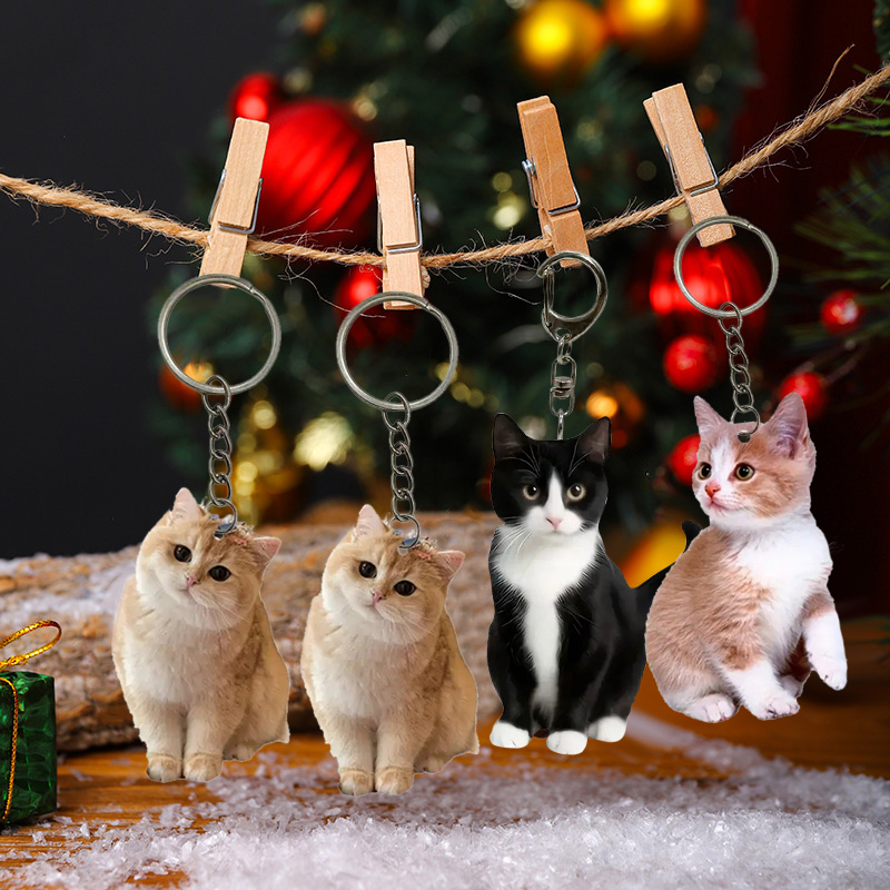 Black And White Cat Keychain 2 - Resin Art Ring Design incelemesi ve fiyatı