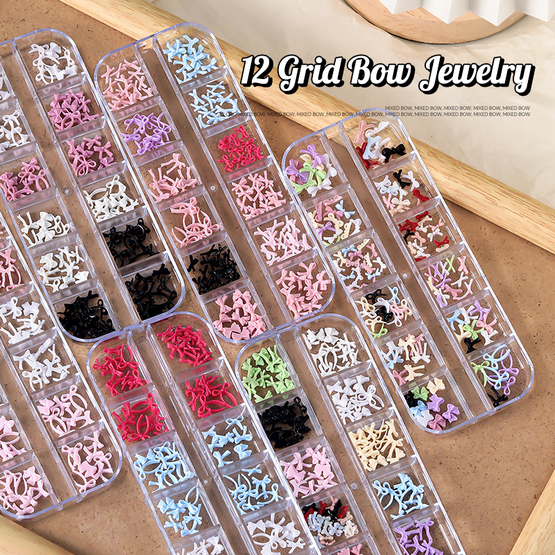 12 Grid Multiple Colors Bowkno - Resin Art Earrings incelemesi ve fiyatı