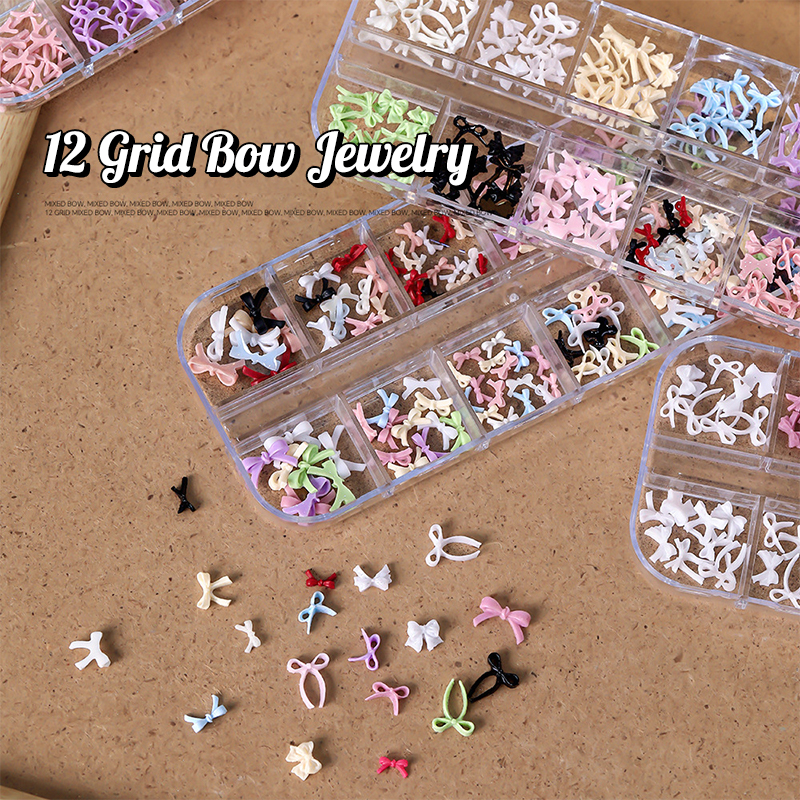 12 Grid Multiple Colors Bowkno - Resin Art Earrings incelemesi ve fiyatı