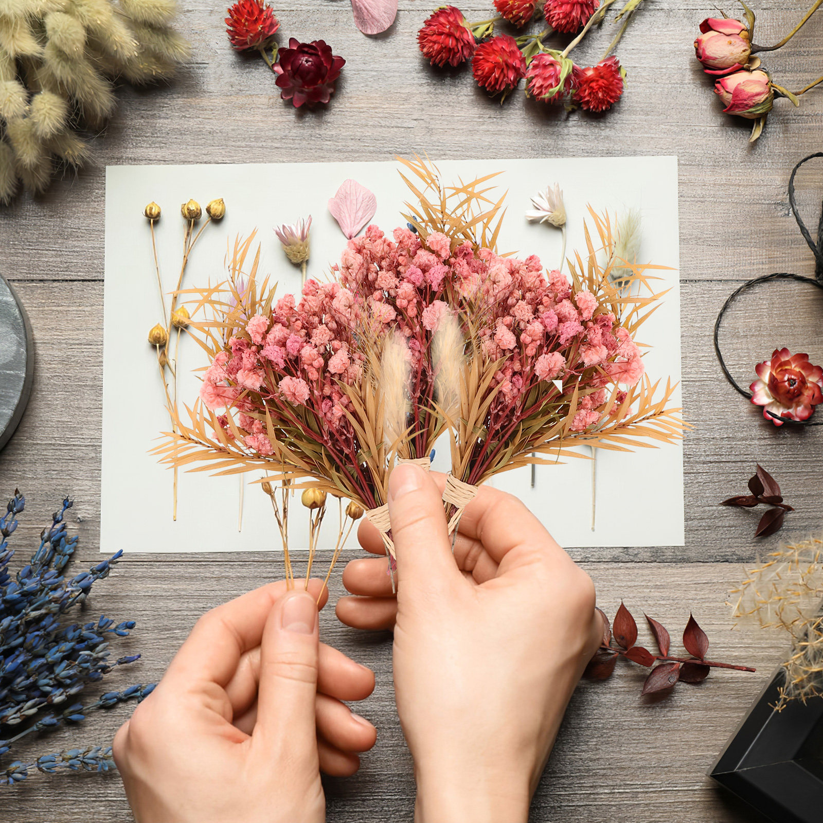 3Pcs Mini Dried Floral Bouquet - Dried Flower Pressed incelemesi ve fiyatı