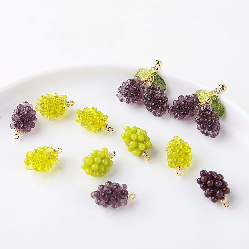 6pcs Cute Little Grapes Resin  - Resin Art Earrings incelemesi ve fiyatı