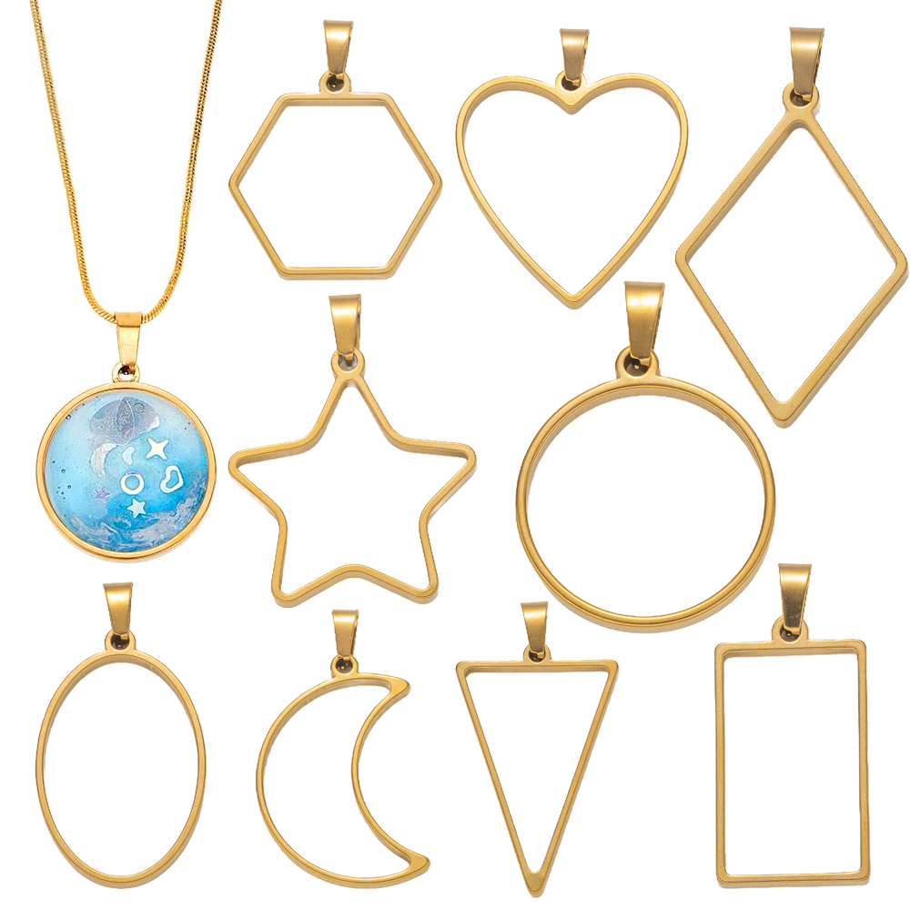 5pcs Stainless Steel Open Back - Resin Art Earrings incelemesi ve fiyatı