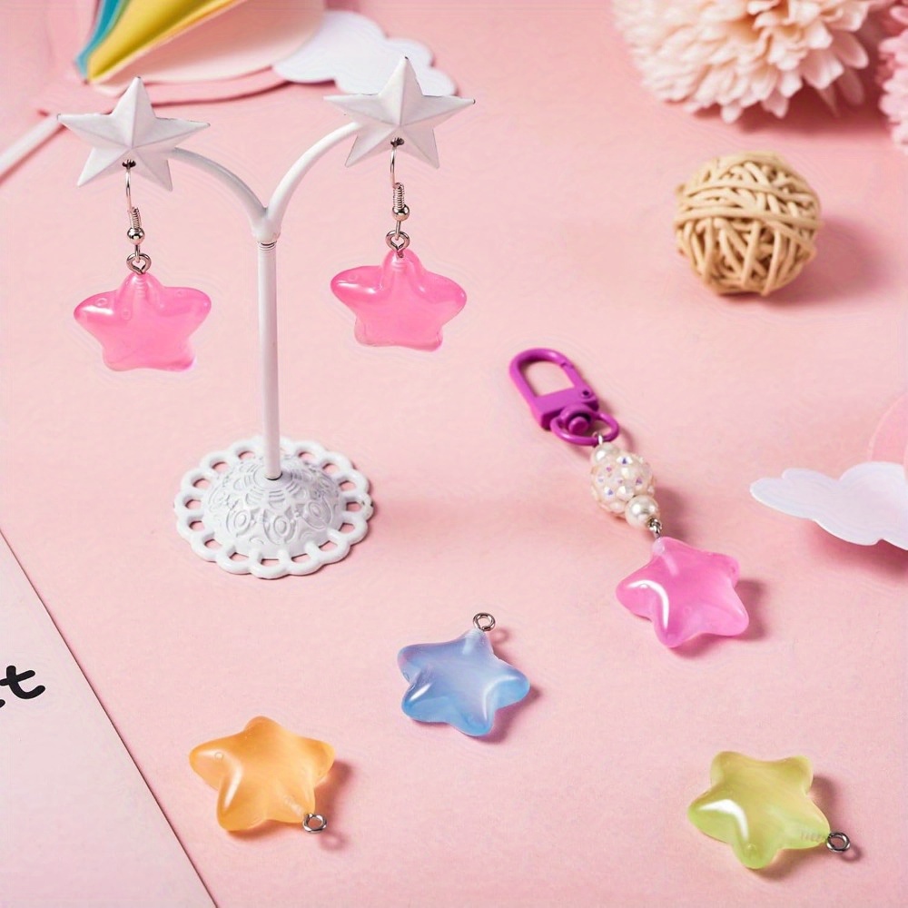 6/24/40pcs Mixed Color Luminou - Resin Art Earrings incelemesi ve fiyatı