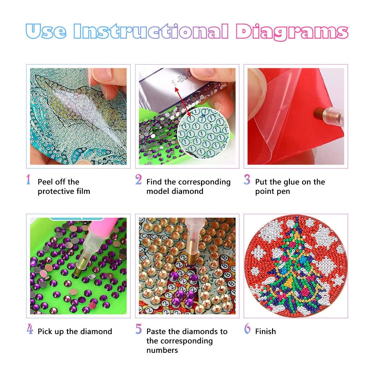 GATYZTORY 6pcs/Set DIY Diamond - Resin Art And Wood incelemesi ve fiyatı