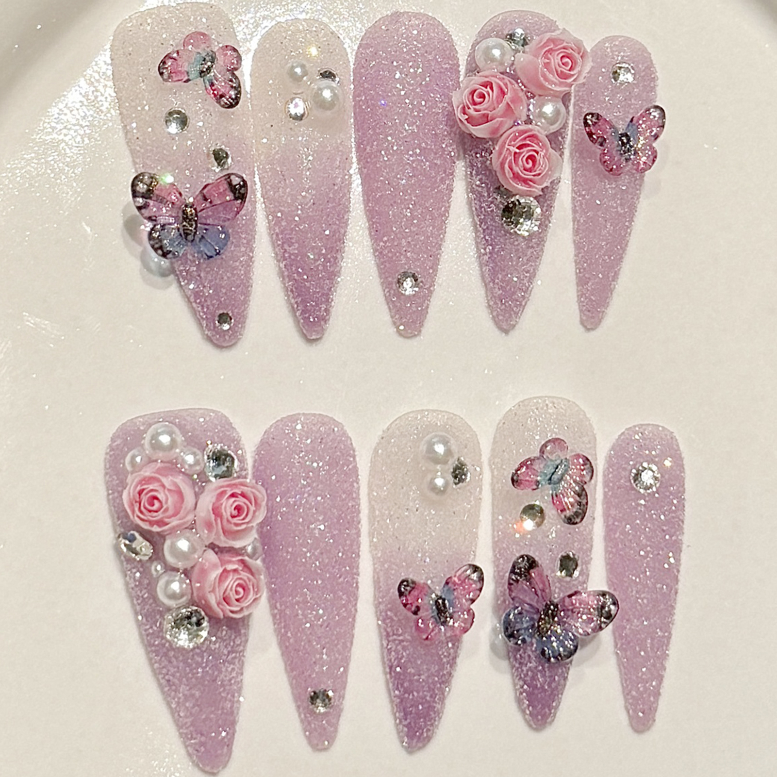 10pcs Long Stiletto Handmade F - Resin Art Flowers incelemesi ve fiyatı