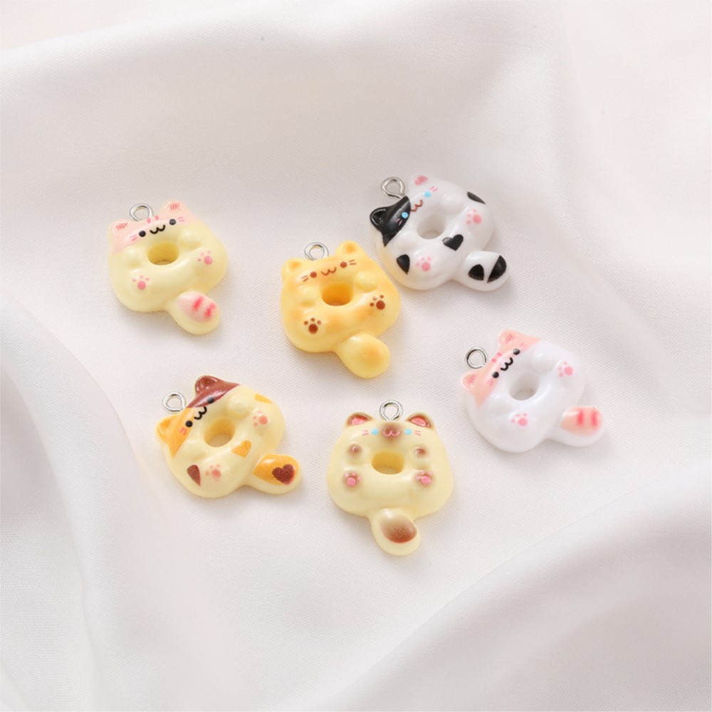 10Pcs Kawaii Cartoon Cat Resin - Resin Art Earrings incelemesi ve fiyatı