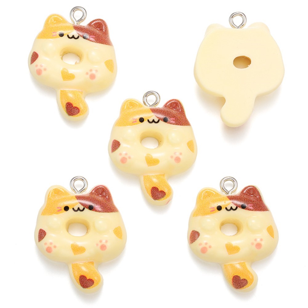 10Pcs Kawaii Cartoon Cat Resin - Resin Art Earrings incelemesi ve fiyatı