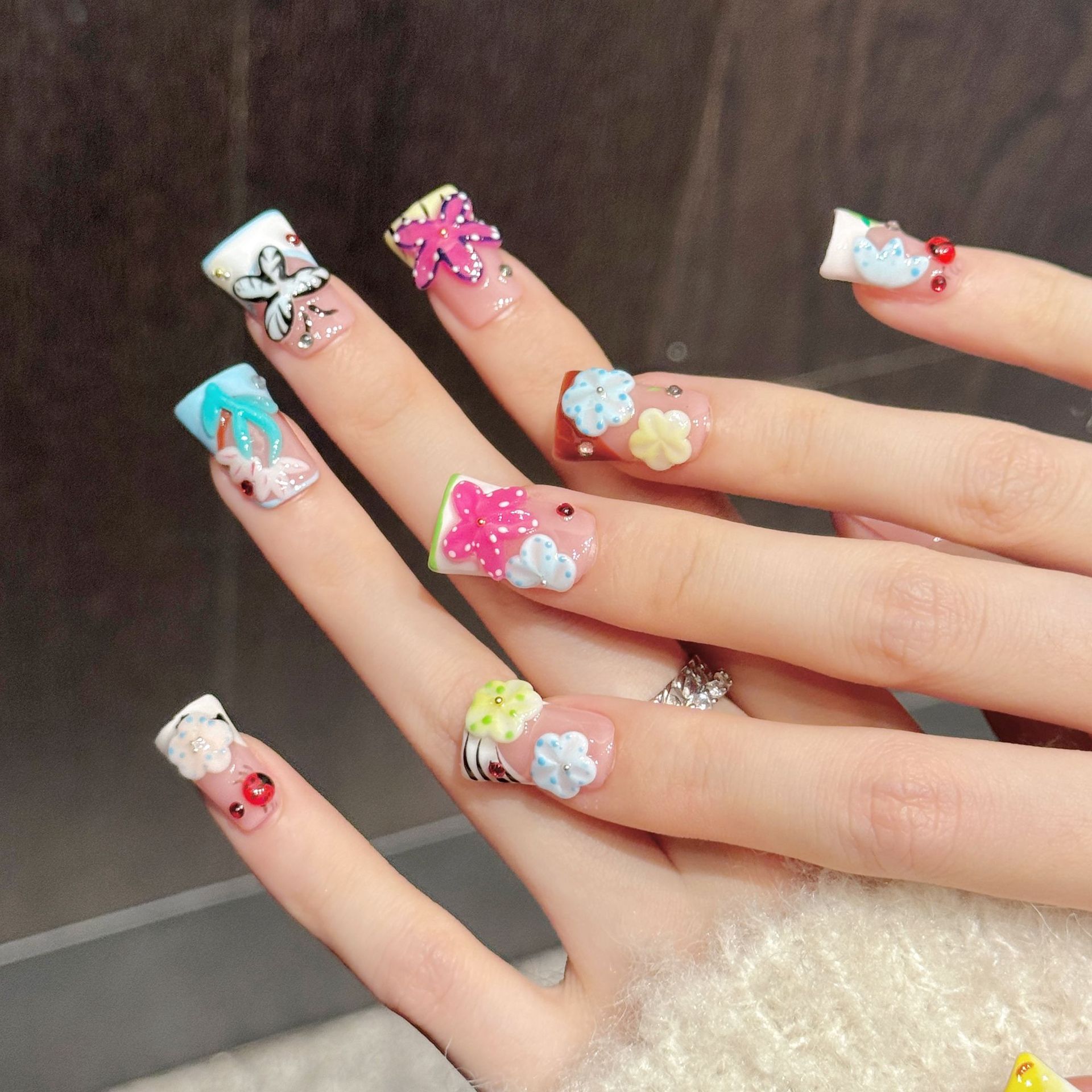 10PCS Duck Handmade Press On N - Resin Art Flowers incelemesi ve fiyatı