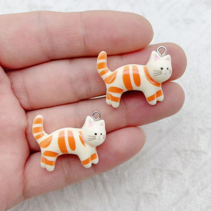 10pcs resin cartoon cat animal - Resin Art Earrings incelemesi ve fiyatı
