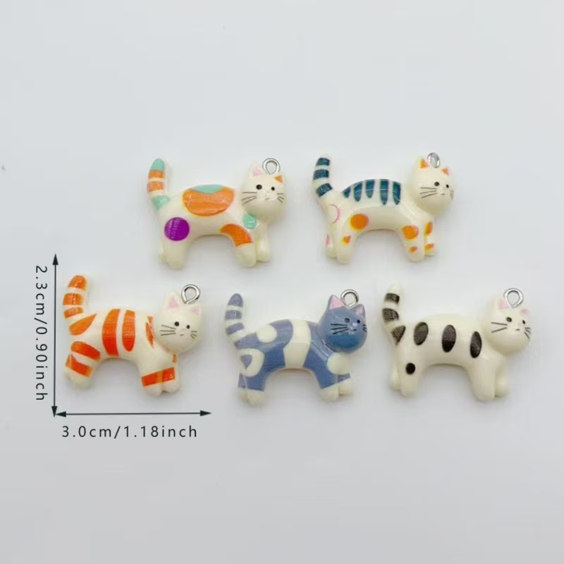 10pcs resin cartoon cat animal - Resin Art Earrings incelemesi ve fiyatı