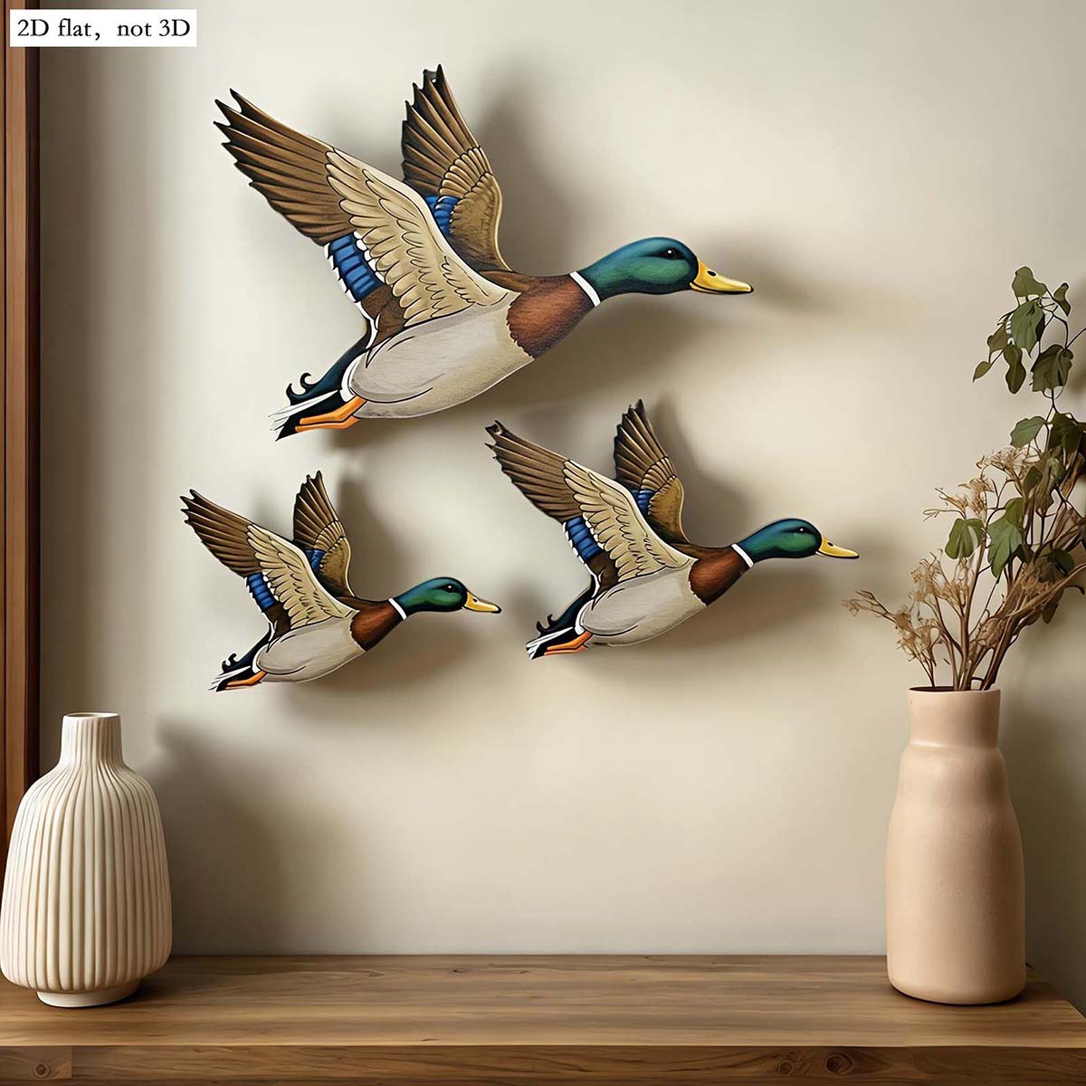 3Pcs Wild Duck Wall Arts Uniqu - Resin Art And Wood incelemesi ve fiyatı
