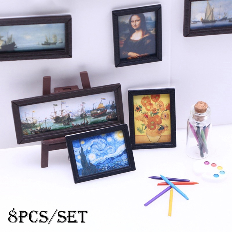 8Pcs 1:12 Dollhouse Vintage Oi - Resin Art And Wood incelemesi ve fiyatı