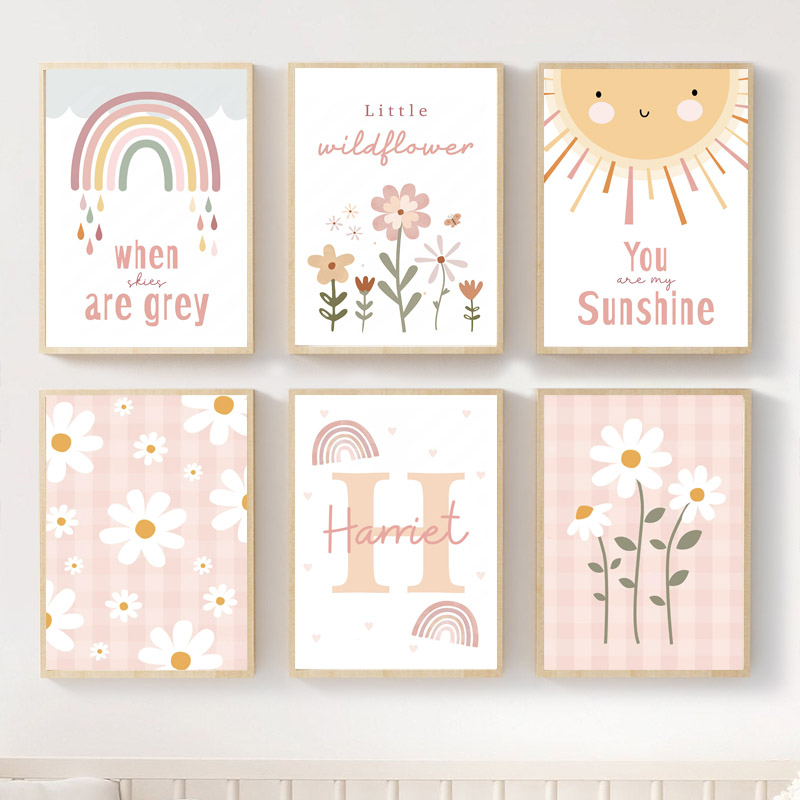 Pink Wild Flower Sun Rainbow N - Resin Art Name incelemesi ve fiyatı