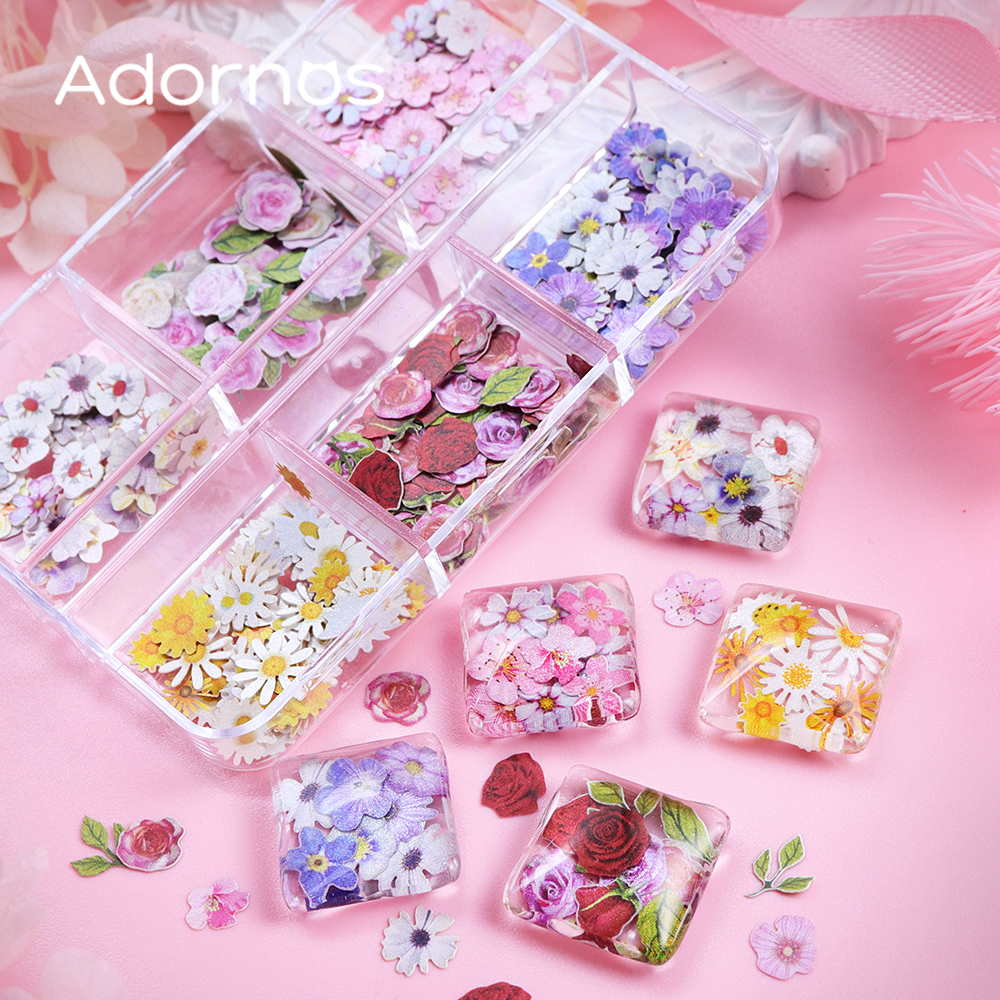 6 Grids Flowers Wood Pulp Chip - Resin Art And Wood incelemesi ve fiyatı