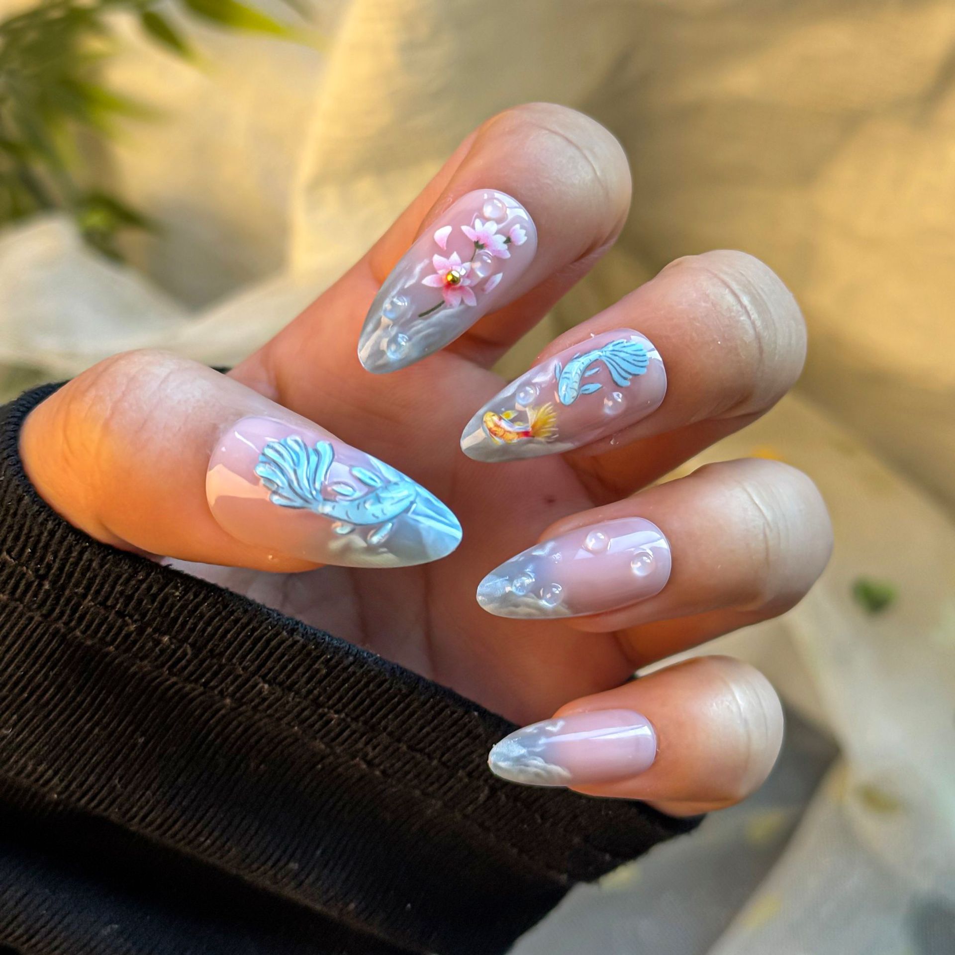 24pcs hot selling koi nail art - Resin Art Flowers incelemesi ve fiyatı