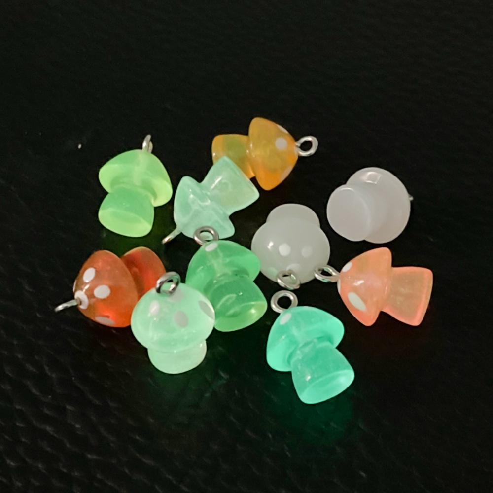 16pcs Luminous Mushroom Charms - Resin Art Earrings incelemesi ve fiyatı