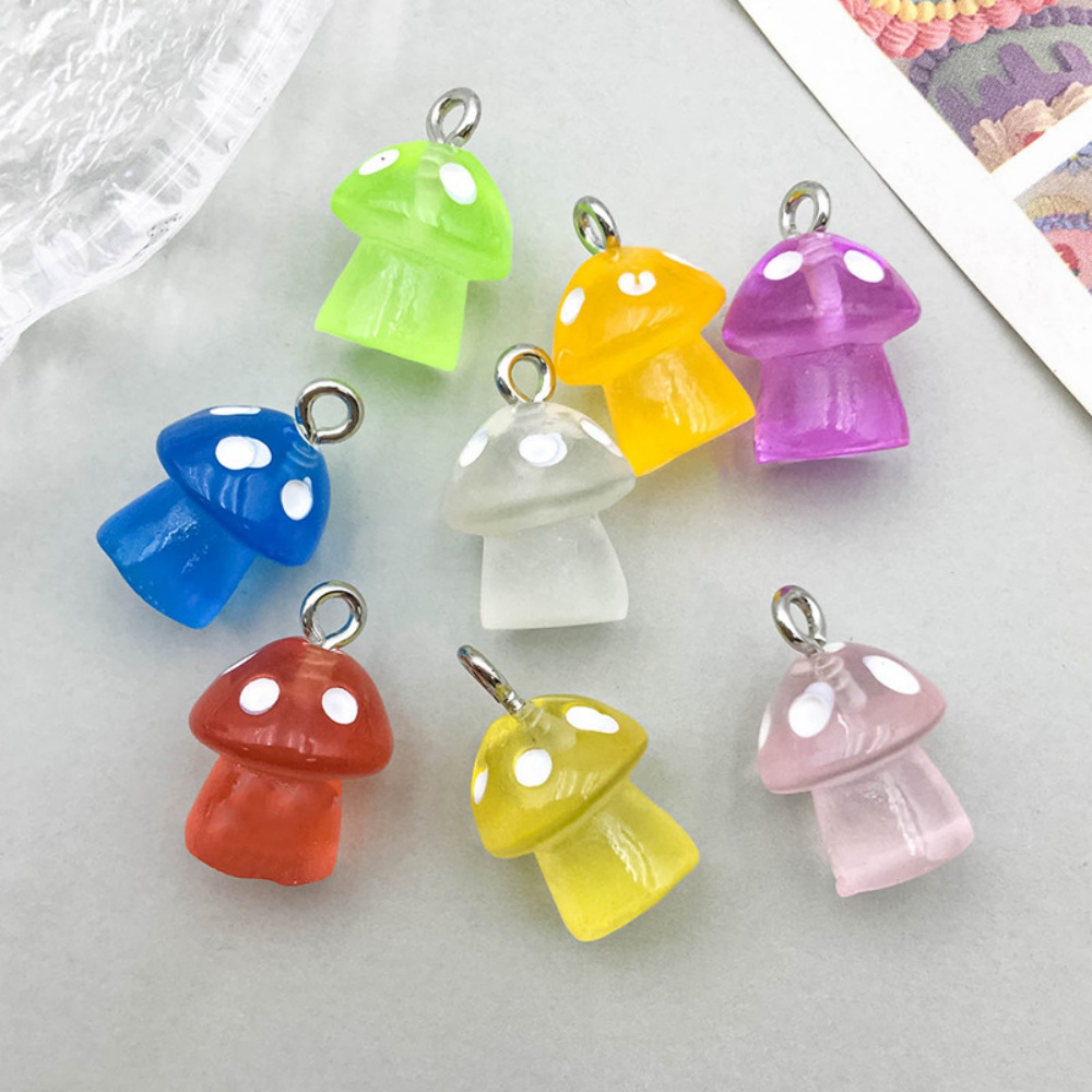 16pcs Luminous Mushroom Charms - Resin Art Earrings incelemesi ve fiyatı