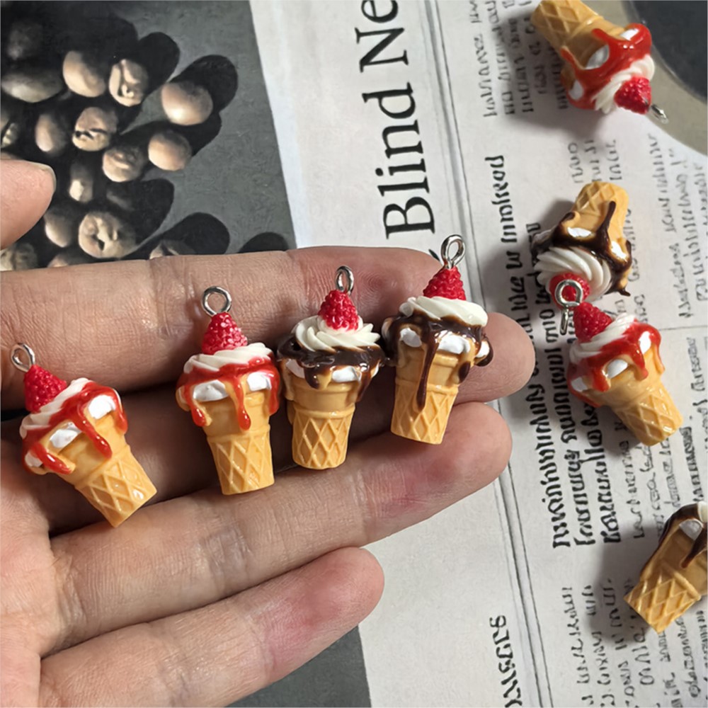 10Pcs Cute 3D Simulation Food  - Resin Art Earrings incelemesi ve fiyatı