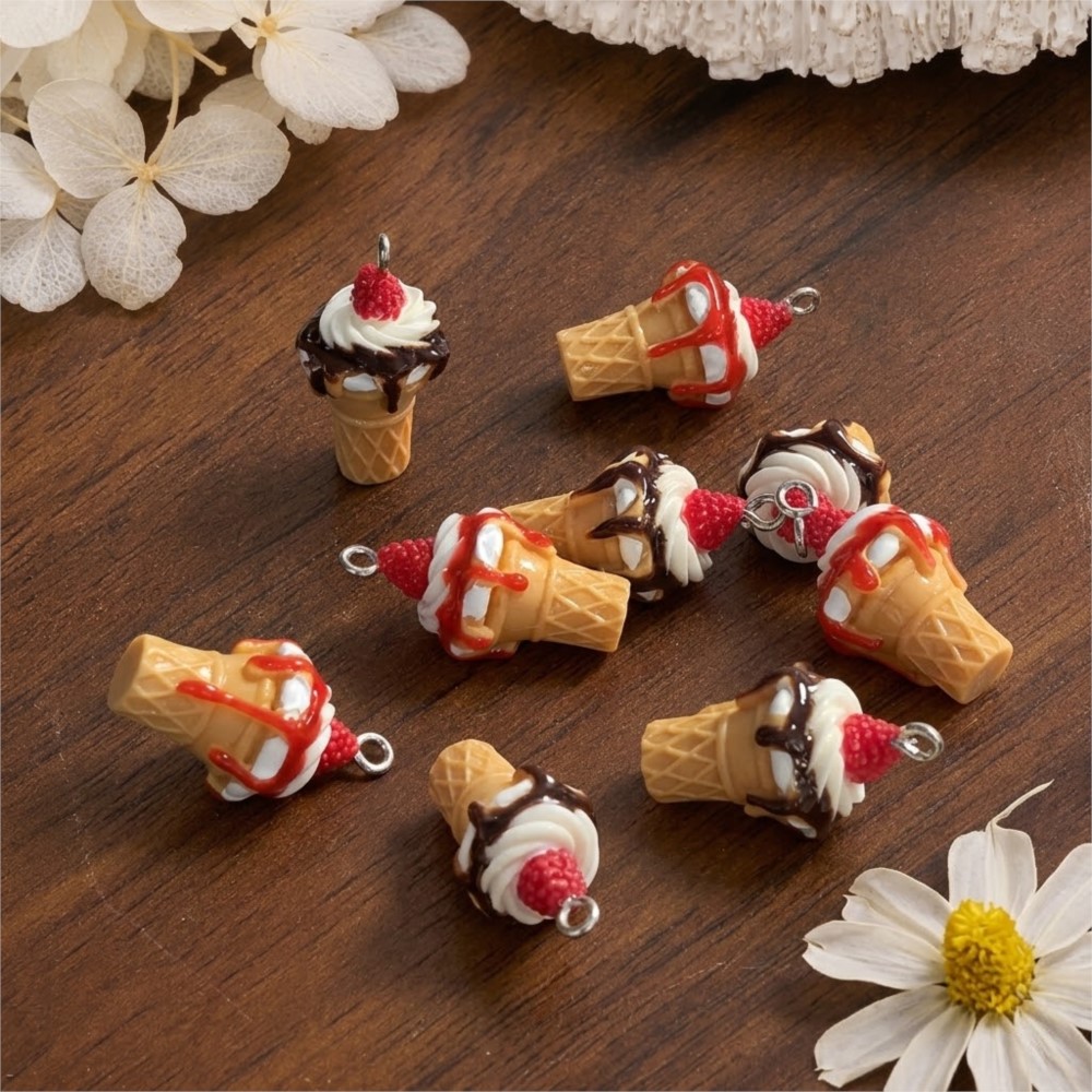 10Pcs Cute 3D Simulation Food  - Resin Art Earrings incelemesi ve fiyatı