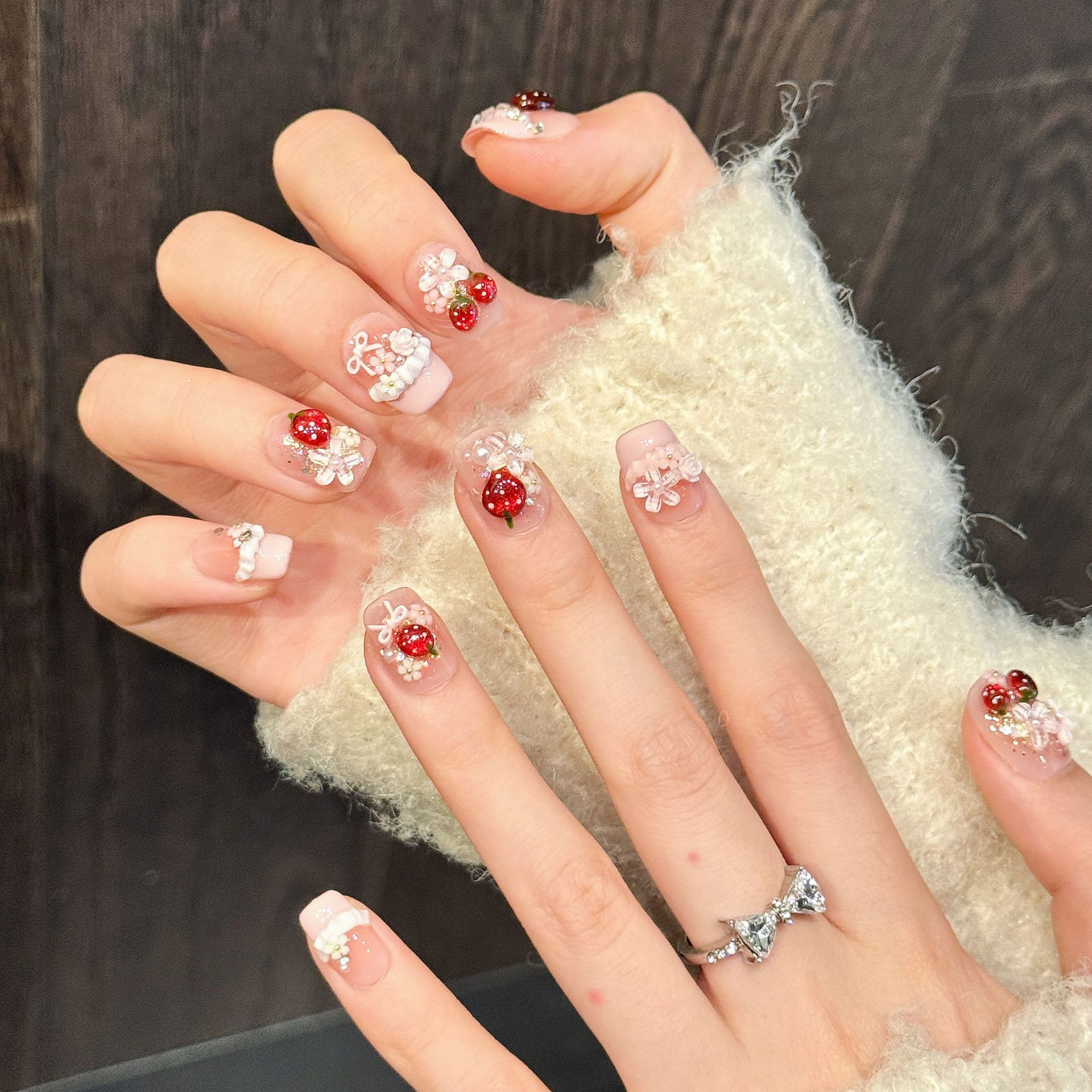 10pcs Cute Red Strawberry Pres - Resin Art Flowers incelemesi ve fiyatı