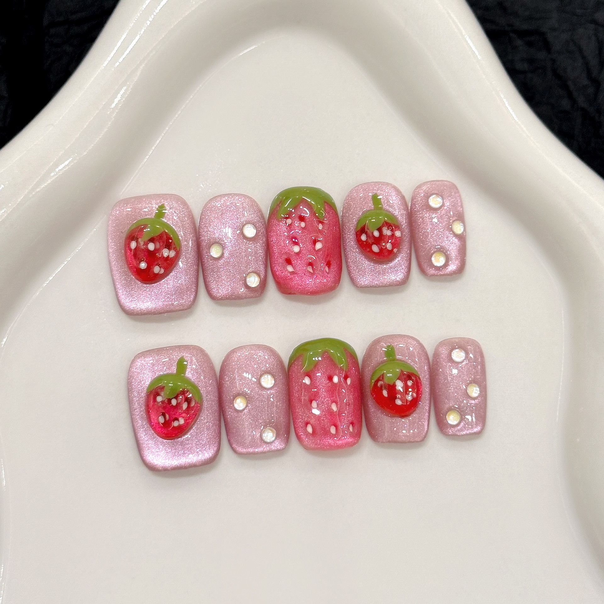10pcs Cute Red Strawberry Pres - Resin Art Flowers incelemesi ve fiyatı