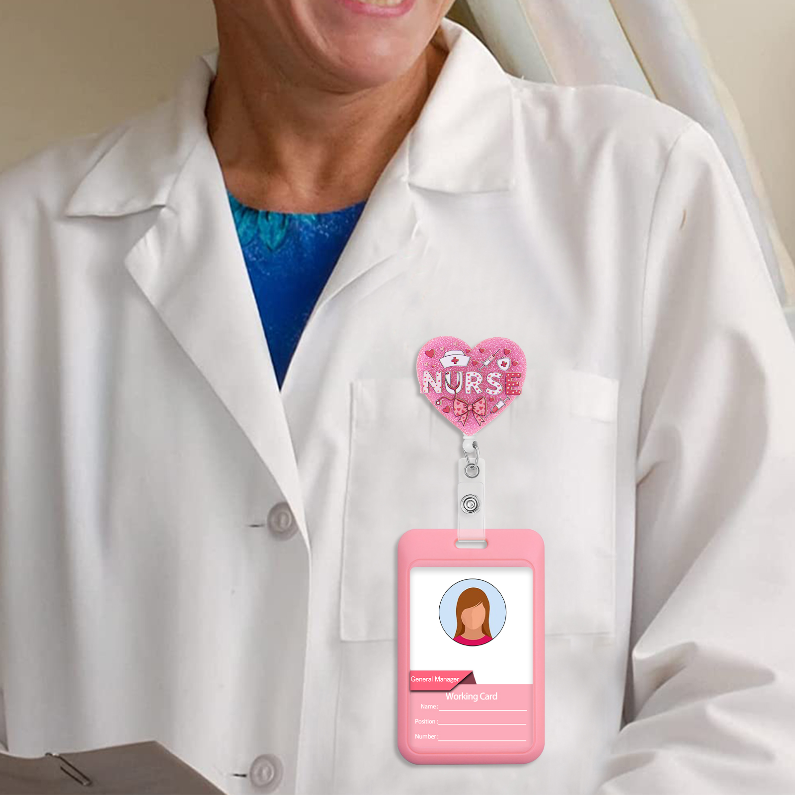 Pink Love Retractable Badge Re - Resin Art Name incelemesi ve fiyatı