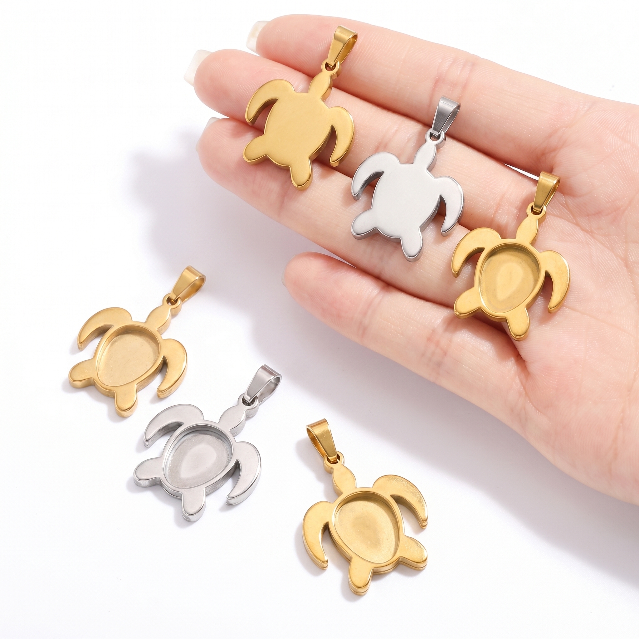 5pcs Stainless Steel Turtle Pe - Resin Art Jewelry Kit incelemesi ve fiyatı