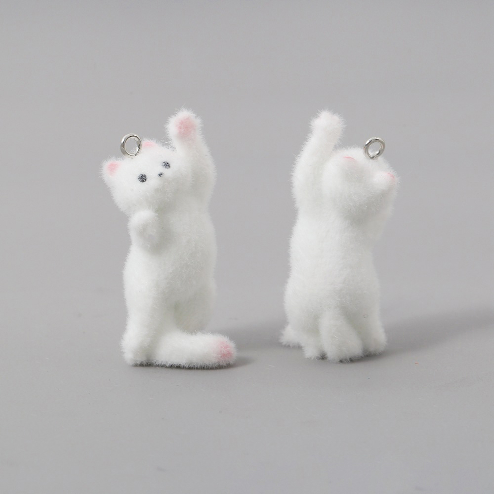 2pcs Flocking Little Cat Resin - Resin Art Earrings incelemesi ve fiyatı