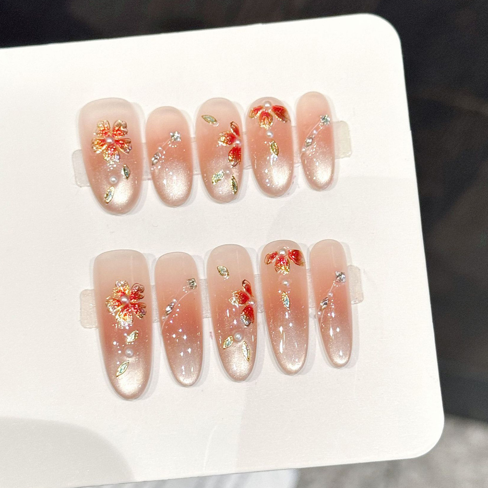 10pcs Handmade Fake Nails Pres - Resin Art Flowers incelemesi ve fiyatı