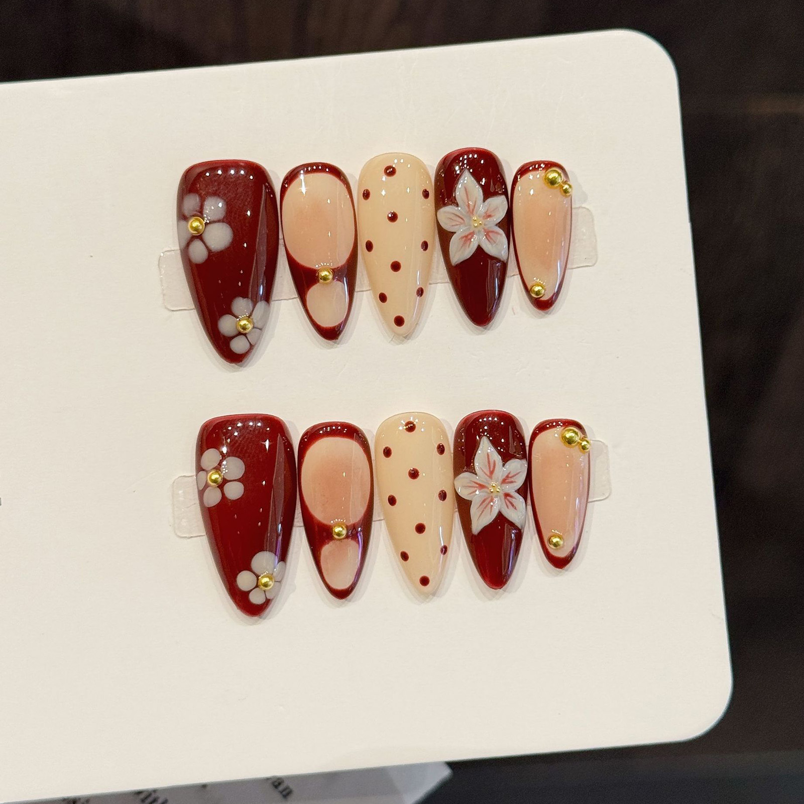 10pcs Handmade Wine Red French - Resin Art Flowers incelemesi ve fiyatı