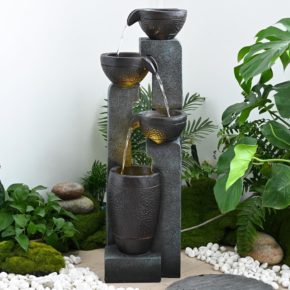 40''H 4-Tier Outdoor Garden Wa - Resin Art Home Decor incelemesi ve fiyatı