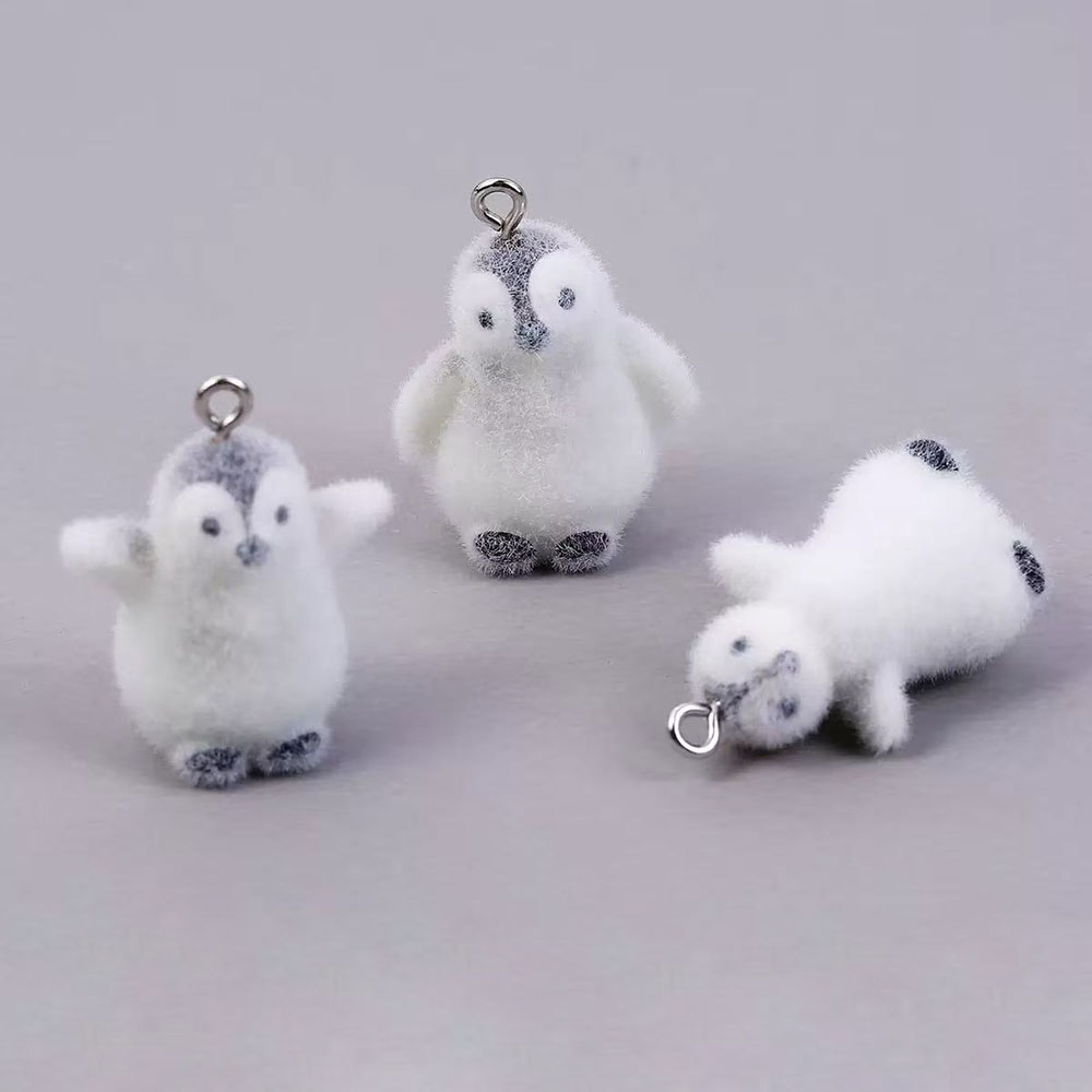 5pcs Flocking Small Penguin Re - Resin Art Earrings incelemesi ve fiyatı
